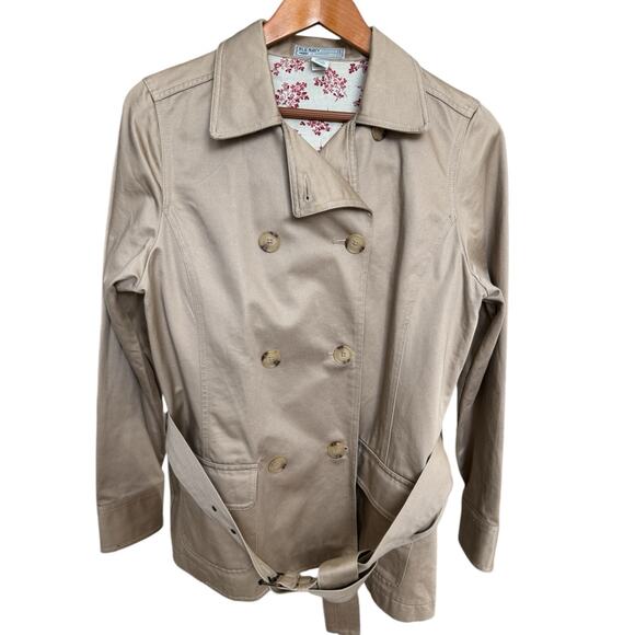 Vintage OLD NAVY Trench Coat Size Large Khaki Neutral Minimalist Preppy - Picture 1 of 7